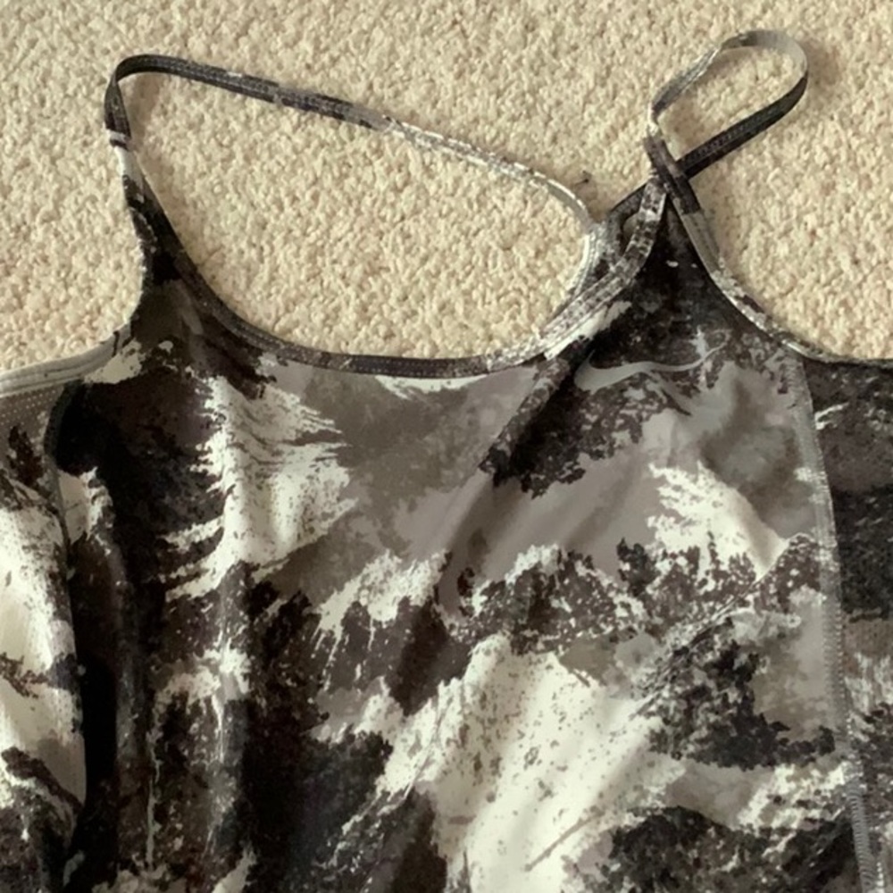 A black and white printed tank top